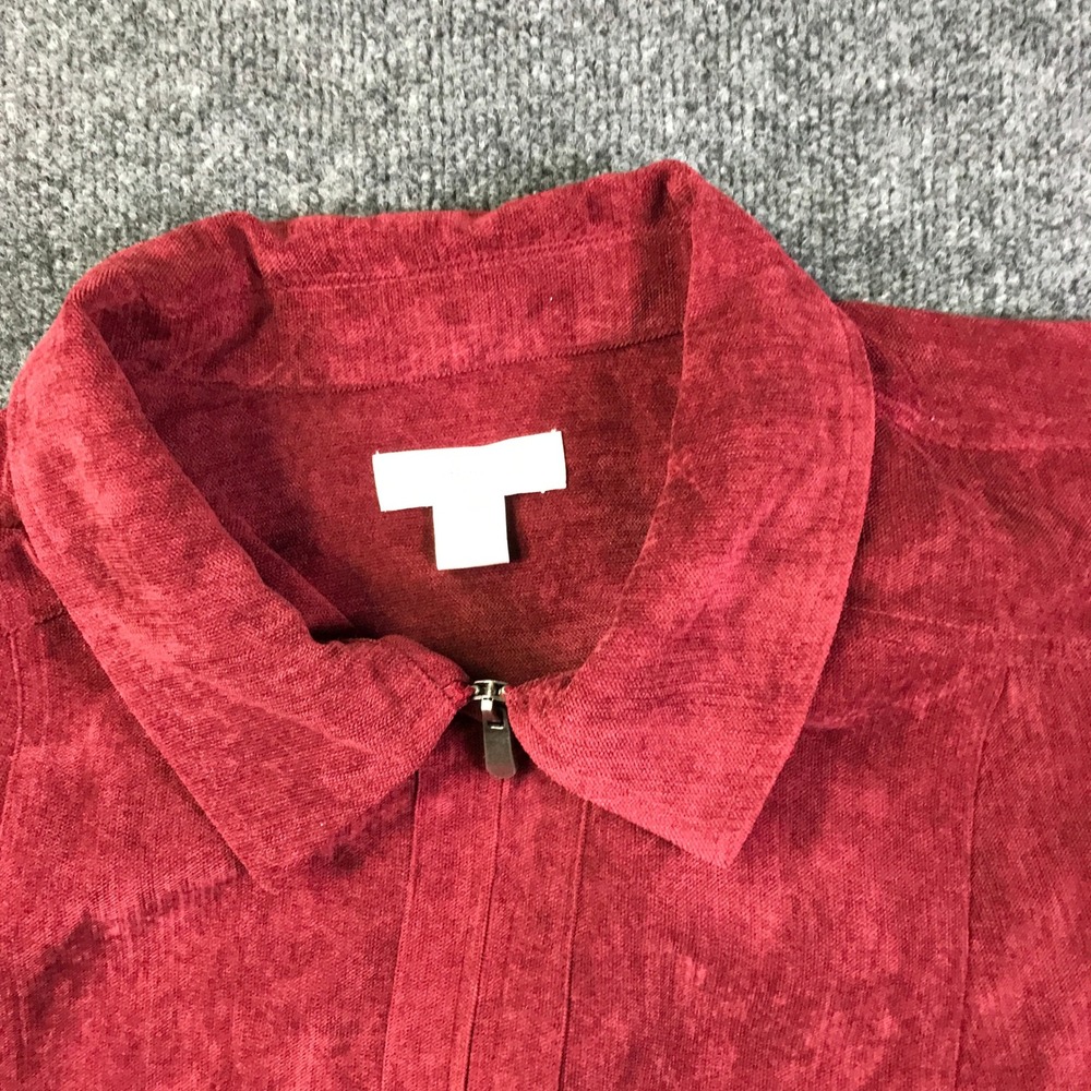 Christopher & Banks Vest Womens 2X Burgundy Red Excellent Faux Suede Zip Front‎ - Picture 2 of 7